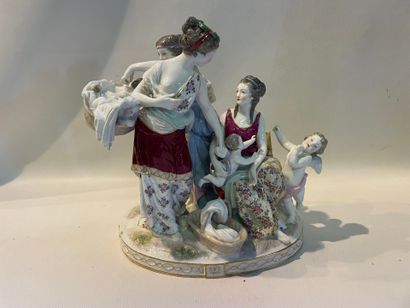 SANSOM Un groupe de nymphes et enfants ailés,...