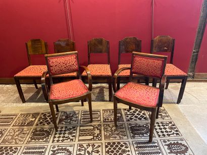 Set of chairs and armchairs from the 30's,...