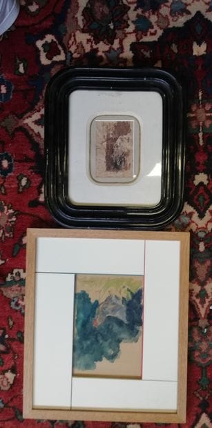 A lot of three watercolors by the painter...