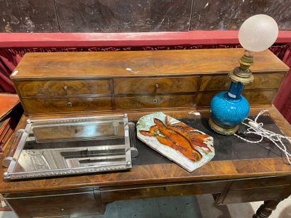 Lot de 3 objets comprenant un plateau fond...