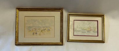 Georges BARREAU 2 aquarelles 