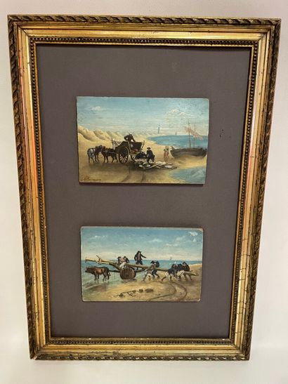 G. Bordes. Suite de deux peintures sur panneaux...