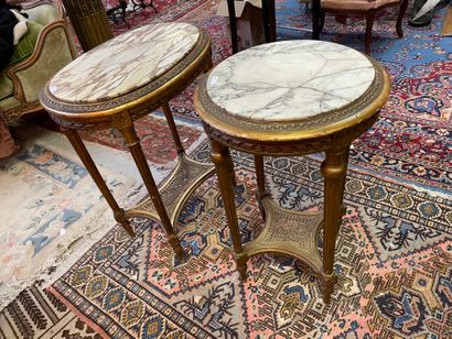 Lot de deux guéridons de style Louis XVI...