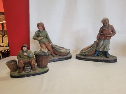 Lot de 3 bords de mer en terre cuite comprenant...
