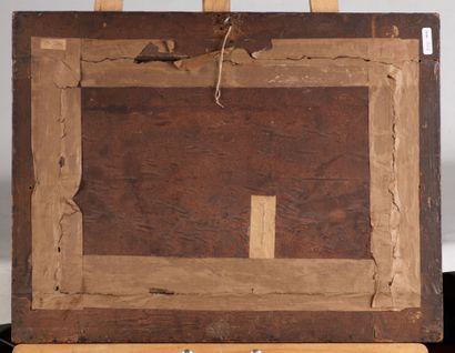 Tableau en marquèterie de paille, représentant...