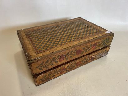 Lot de 2 boites en marqueterie de pailles...
