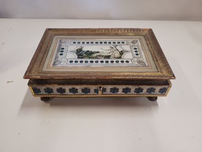 Coffret XIX eme, boite en bois, papier et...