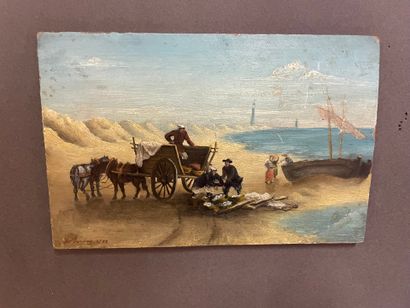 G. Bordes. Suite de deux peintures sur panneaux...