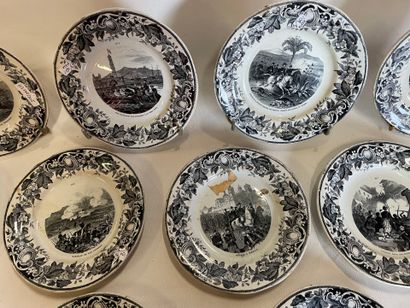 Lot de 11 assiettes Creil et Montereau à...