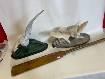 Lot d'objets et de boites de bord de mer...