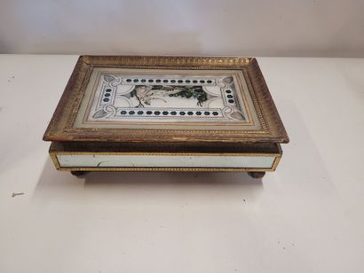 Coffret XIX eme, boite en bois, papier et...