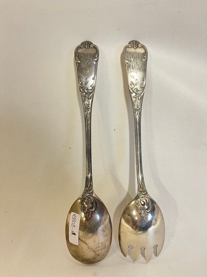 Couvert à salade en Argent. Poids: 290 g...