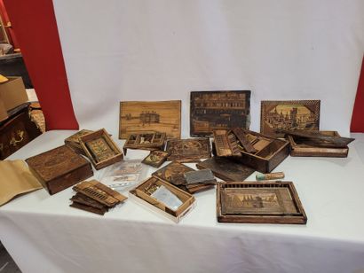 Lot de marqueterie de paille pour restau...