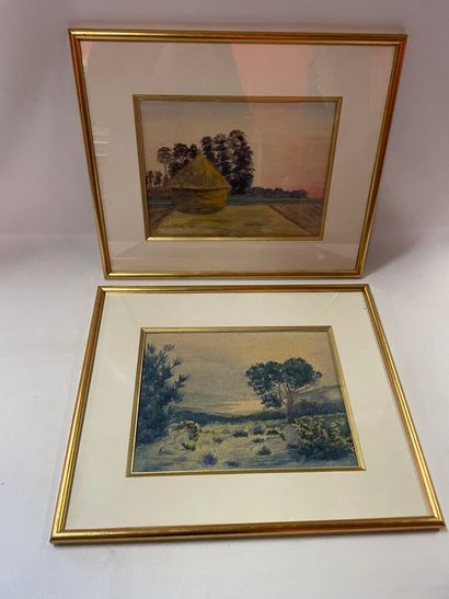 lot de deux aquarelles, Suzanne Beck, 