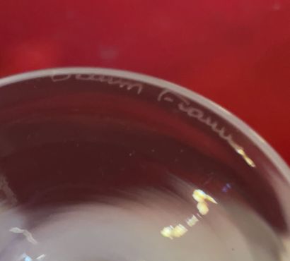 DAUM, un ensemble de 6 verres à pied en cristal,...