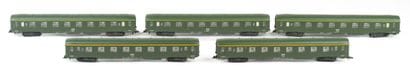 LIMA. A set of 5 SNCF cars, 1st and 2nd class,...