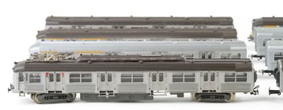 JOUEF. A set of 8 gray SNCF cars, without...