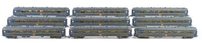 HORNBY. A set of 9 CWIL lounge-bar cars,...