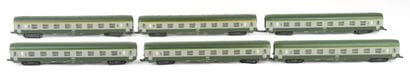 LIMA. A set of 6 SNCF cars, in beige and...