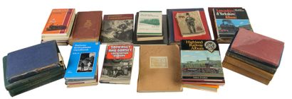 A collection of books on the topic of trains,...