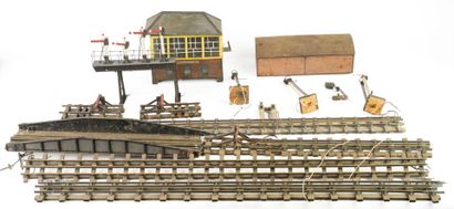 Set of wooden and sheet metal scenery pieces...