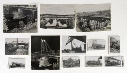 A set of photo cards featuring trains, primarily...