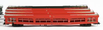 HERIS. A set of 8 car-carrying railcars,...