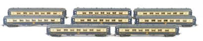 HORNBY. A set of 8 yellow CWIL Orient Express...