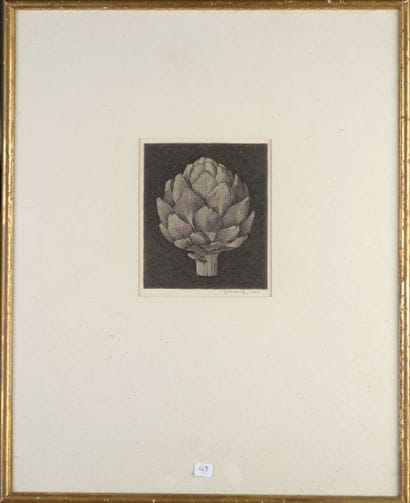 André BARANCY (né en 1921)
Dahlias ; 1968
et
Artichaut...