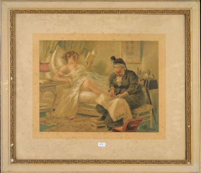 d'après Albert GUILLAUME (1873-1942)
La pédicure
Le...