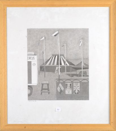 André BARANCY (né en 1921)
Village à l'église
Homme...