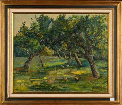 Paul LAGNEAU (1913-)
Pommiers en automne
Huile...