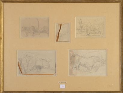 Eugène BOUDIN (1824-1898)
Cheval ; vaches...