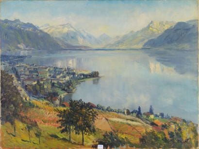 École XXe
Paysage de montagne
Huile sur toile...