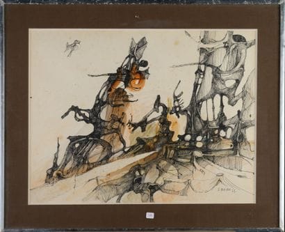 Serge BAJAN (né en 1936)
Le fourré rouge...