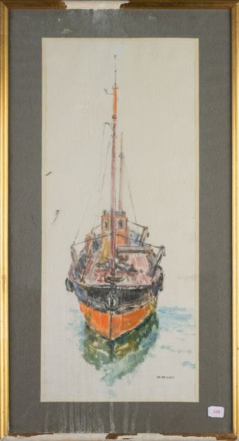 Charles POLLACI (1907-1989)
Bateau de pêche
Encre...