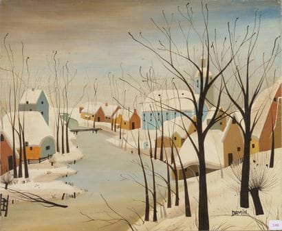 Georges DAMIN (né en 1942) 
Village à la...
