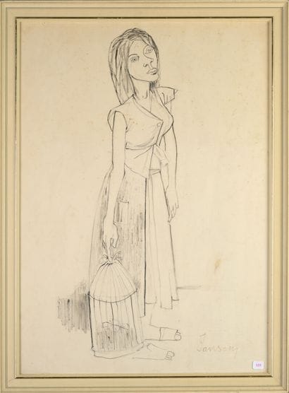 Jean JANSEM (1920-2013)
Femme à la cage à...
