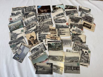 ROUEN, lot de 164 cartes postales, rues,...