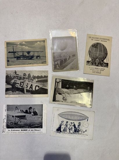 AVIATION ET DIRIGEABLE lot 6 cartes sur le...