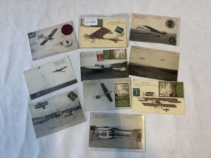 TROUVILLE AVIATION, lot de 10 cartes sur...