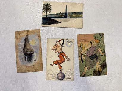 CARTES , lot de 4 dont 3 cartes fait a la...