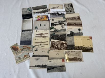 AVIATION, lot de 28 cartes postales sur Issy...