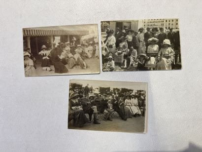 TROUVILLE, lot de 3 cartes photos sur Tr...