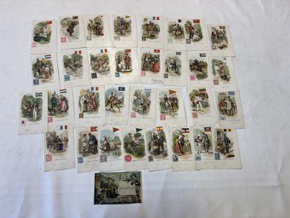 POSTE, lot de 33 cartes sur le thème de la...
