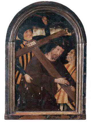 Ecole Flamande vers 1550
Le Christ portant...