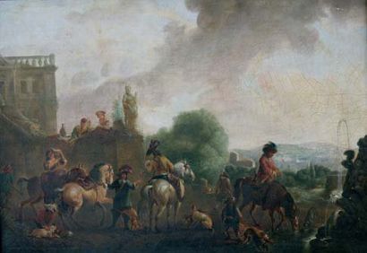 Ecole Hollandaise du XIXème siècle, dans...