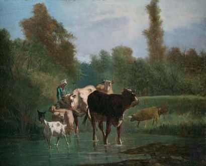 André Cortes(1810/15 - 1879)
Le troupeau...