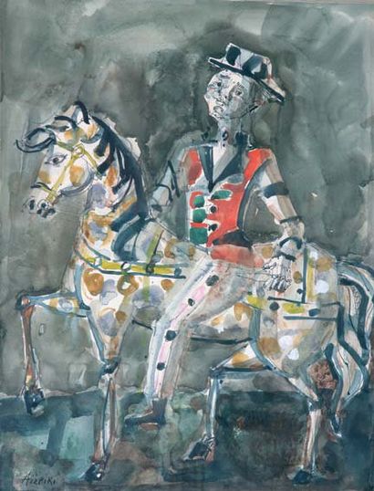 Paul Aïzpiri (né en 1919)
Le cavalier feutre,...
