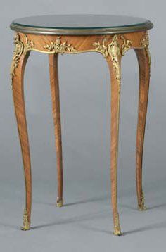 Table de salon de forme circulaire en bois...